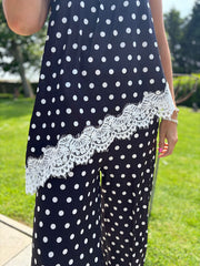 Black Polka Dot Lace Trim Set Kimberly