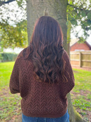 Chocolate Soft Chevron Knit Ensley