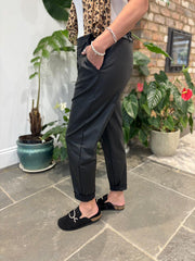 Black Coated Trousers Sasha