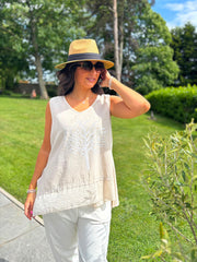 Stone Embellished Tree Of life Vest Top Olivia