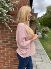Pink Gold Lurex Knit Top Jenna