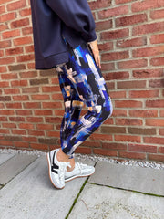 Royal Blue Block Print Leggings