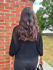 Black Gathered Loose Knit Paige