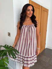 Wine Spots & Stripes Dress Trinity