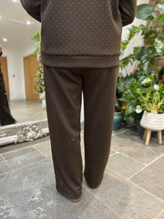 Chocolate Diamante Seam Front Trousers Nina