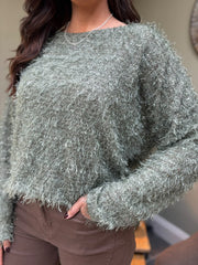 Khaki Eyelash Knit Skye