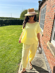 Lemon Bubble Cotton Trouser Set Jasmine