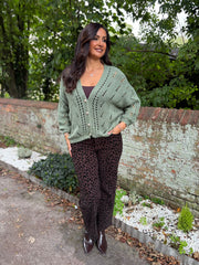 Sage Chunky Knit Cardi Gail