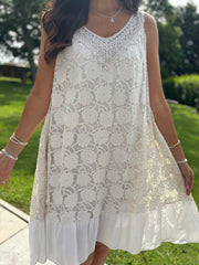 Stone Mesh Floral Lace Dress Gabriella