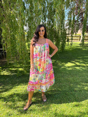 Pink Tropical Tassel Dress Seren