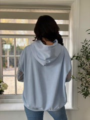 Light Blue Luxury Lace Mesh Hoodie Adalynn