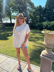 Stone Embroidered Floral Top Frankie