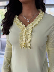Lemon Ruffle Detail Top Jeanelle