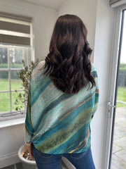 Aqua Brushed Stripe Knit Top Dawn