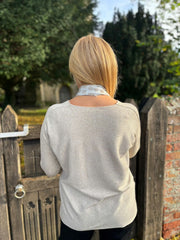 Stone Ribbed Knit Scarf Two Piece Jo