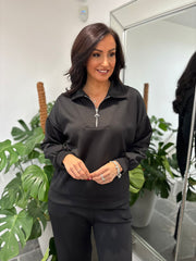 Black Half Zip Sweatshirt Alice