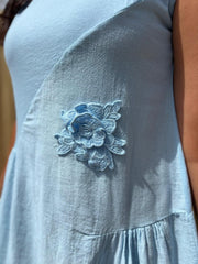 Light Blue Flower Detail Dress Faith