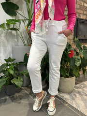 White Basic Reema Joggers 2