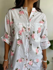 White Rose Longline Shirt Lucinda