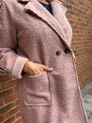 Rose Boucle Stripe Detail Coat Mia