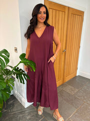 Wine Wide Leg Jumpsuit Kaylee