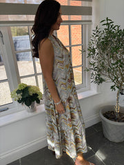 Multicolour Chevron Sleeveless Tiered Dress Mariah