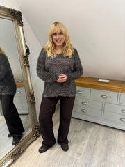 Chocolate Eyelash Knit Marilyn