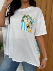 White Striped Lemon Tee Brianna