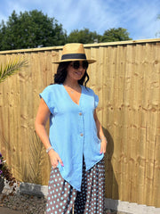 Blue Sleeveless Top Margot