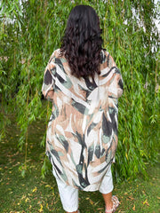 Stone Leaf Sketch Longline Shirt Polly
