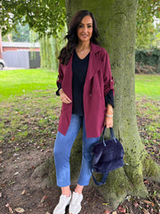 Wine Tie Waist Jacket Charlotte