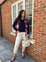 Navy Open Collar Jumper Rhea