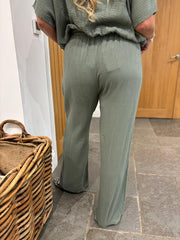 Khaki Bubble Cotton Trousers