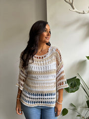 Stone Premium Striped Loose Knit Shona