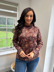 Chocolate Paisley Super Soft Roll Neck
