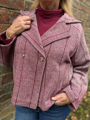 Wine Double Breasted Coat Leanne