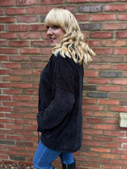 Black Chenille Zip Hoodie Carrie