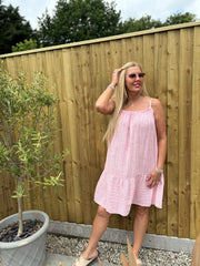 Pink Striped Sun Dress Danielle