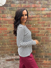 Monochrome Striped Super Soft Round Neck