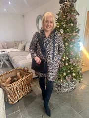 Animal Print Quilted Coat Maeve