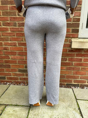 Grey Drawstring Knitted Trousers Ophelia