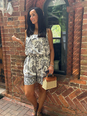 Black Botanical Print Vest Annie