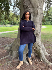 Navy Wave Detail Knit Darcie