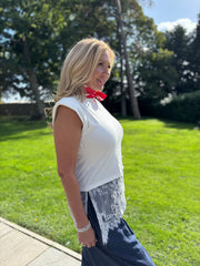 White Lace Hem Top Yasmin