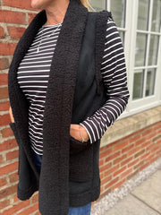 Black Sherpa Textured Gilet