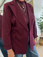 Wine Diamante Blazer Jude