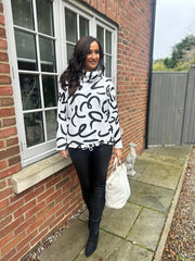 Black Swirl Super Soft Sweat Top Lisa