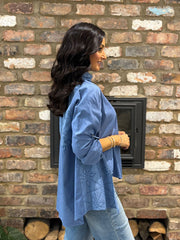 Denim Broderie Anglaise Top Judith