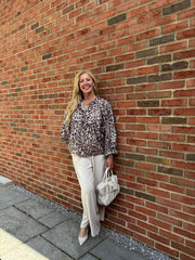 Mocha Leopard Print Blouse Gina