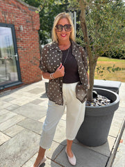 Chocolate Polka Dot Blouse Kathy
